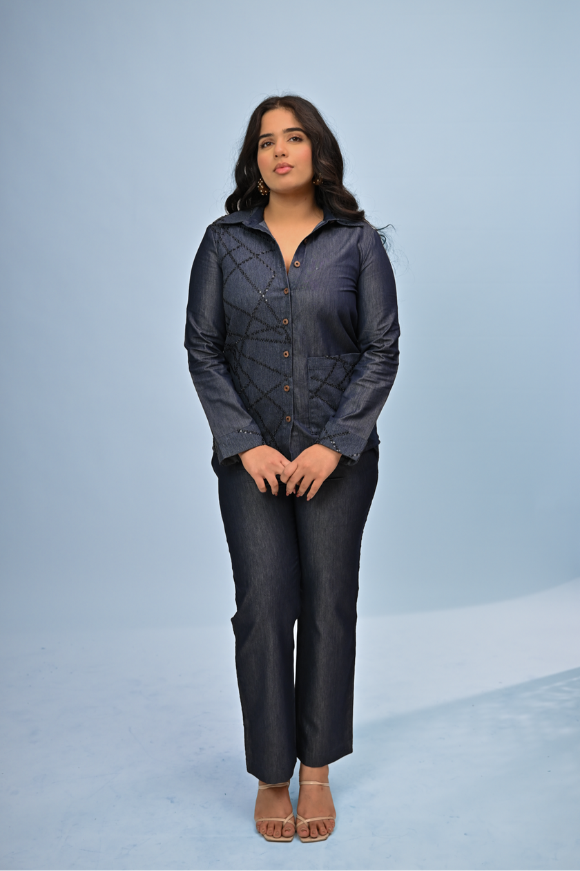 Criss-cross Denim Co-ord Set