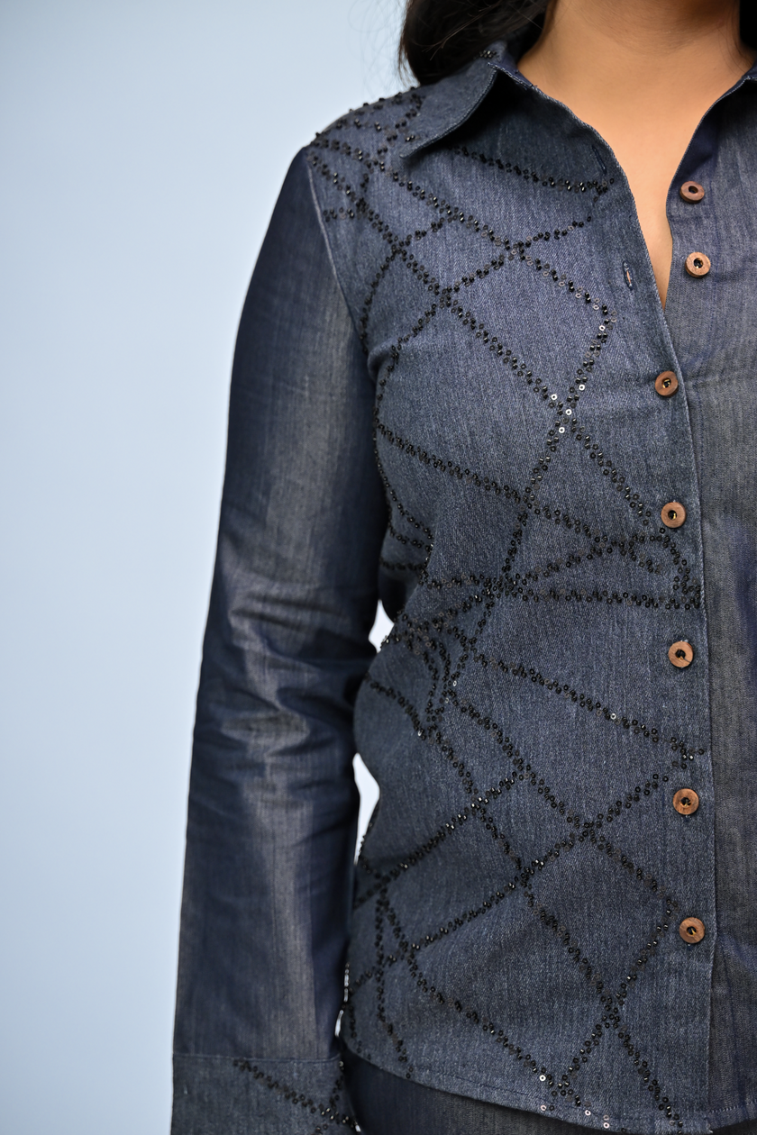 Criss-cross Denim Co-ord Set