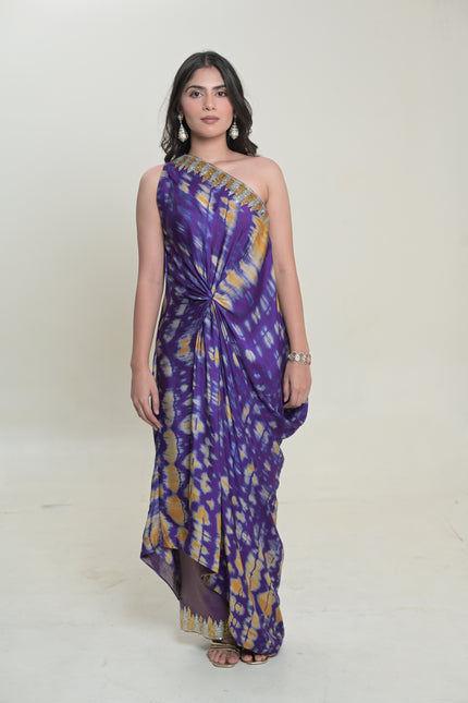Shibori One Shoulder Set & Tissue Pants