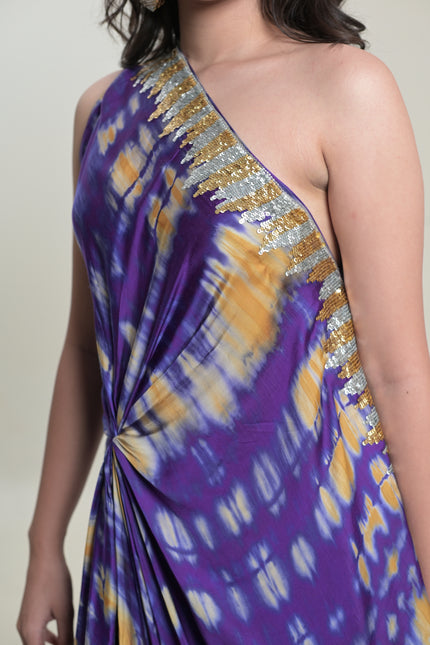 Shibori One Shoulder Set & Tissue Pants