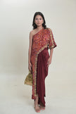 One Shoulder Printed Drape Set