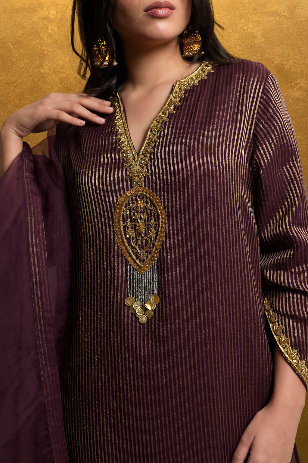 Aubergine Pant & Kurta Set