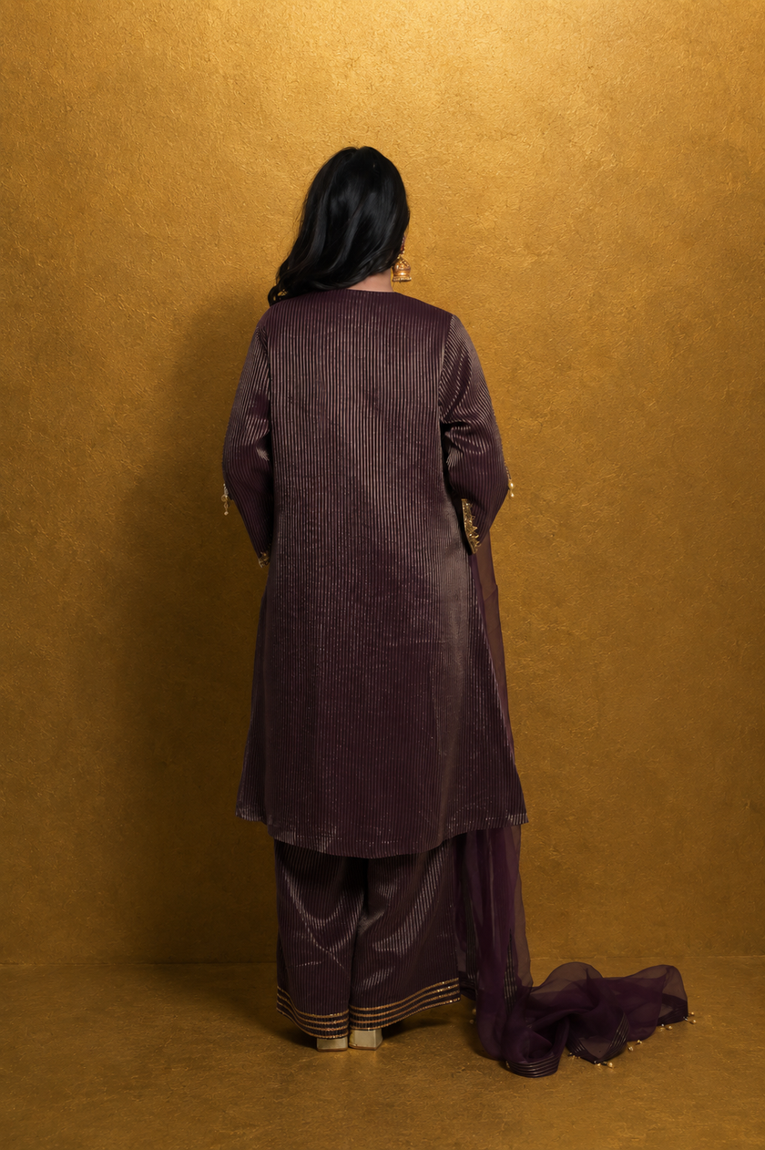 Aubergine Pant & Kurta Set