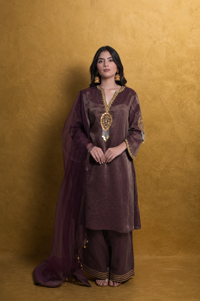 Aubergine Pant & Kurta Set