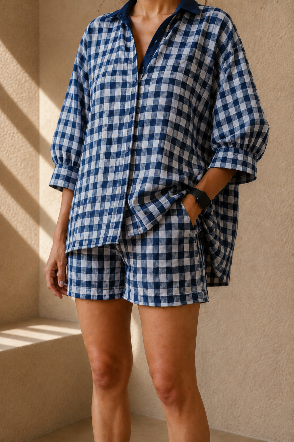 Weekend Gingham Shirt Set
