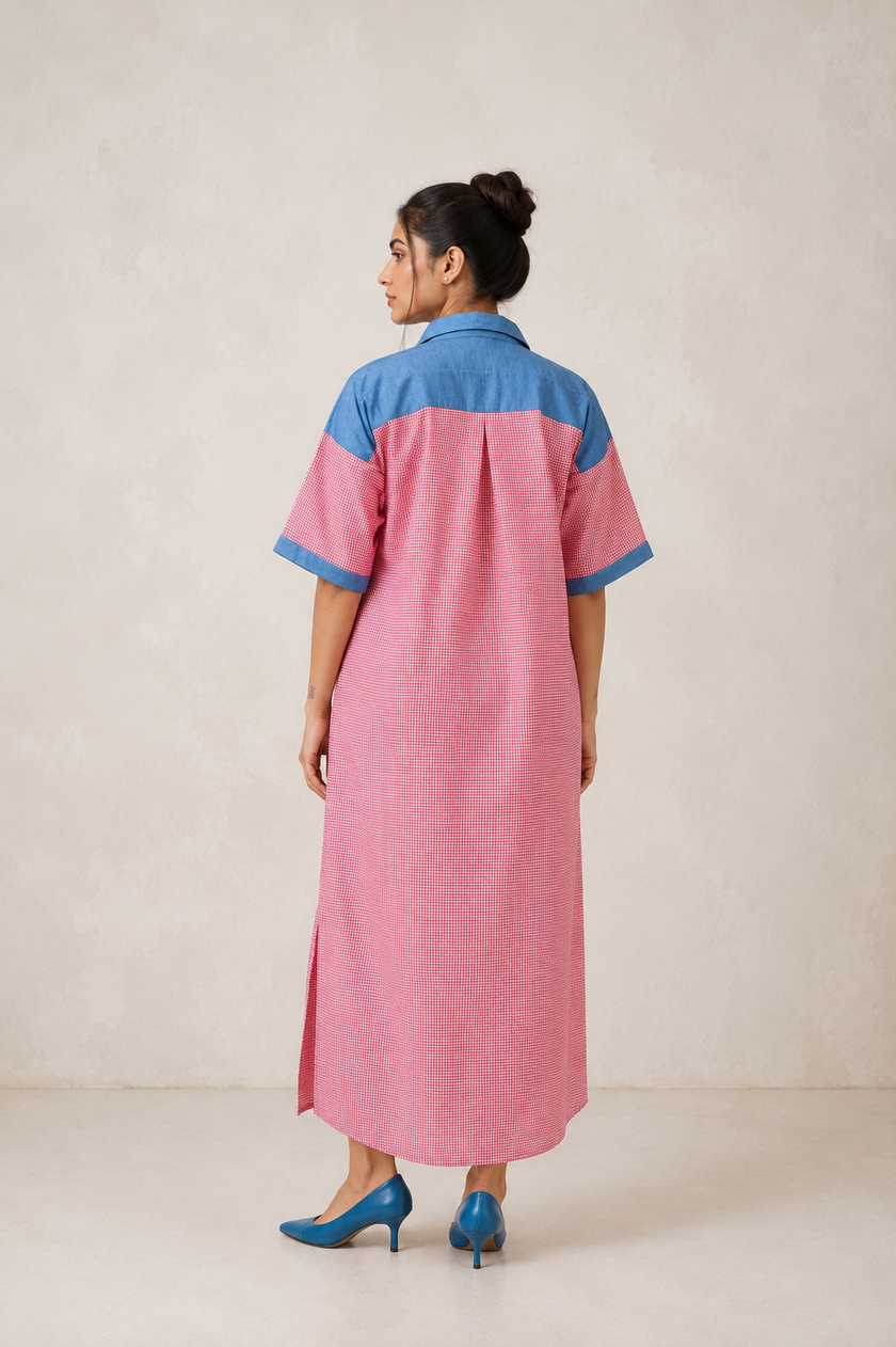 The Block Party Giraffe Shirt Dress
