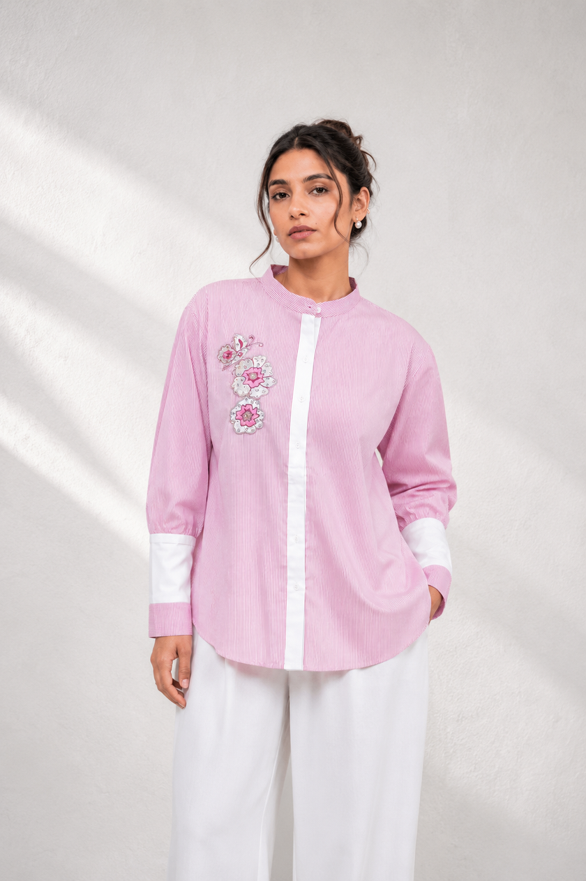 Caught in Pink Shirt