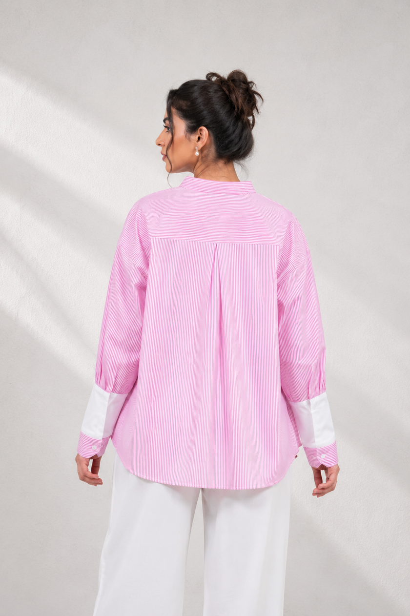 Caught in Pink Shirt