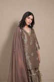 Silver & Mauve Gharara Set