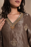 Silver & Mauve Gharara Set