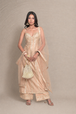 Beige & Silver Gota Suit