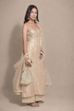 Beige & Silver Gota Suit