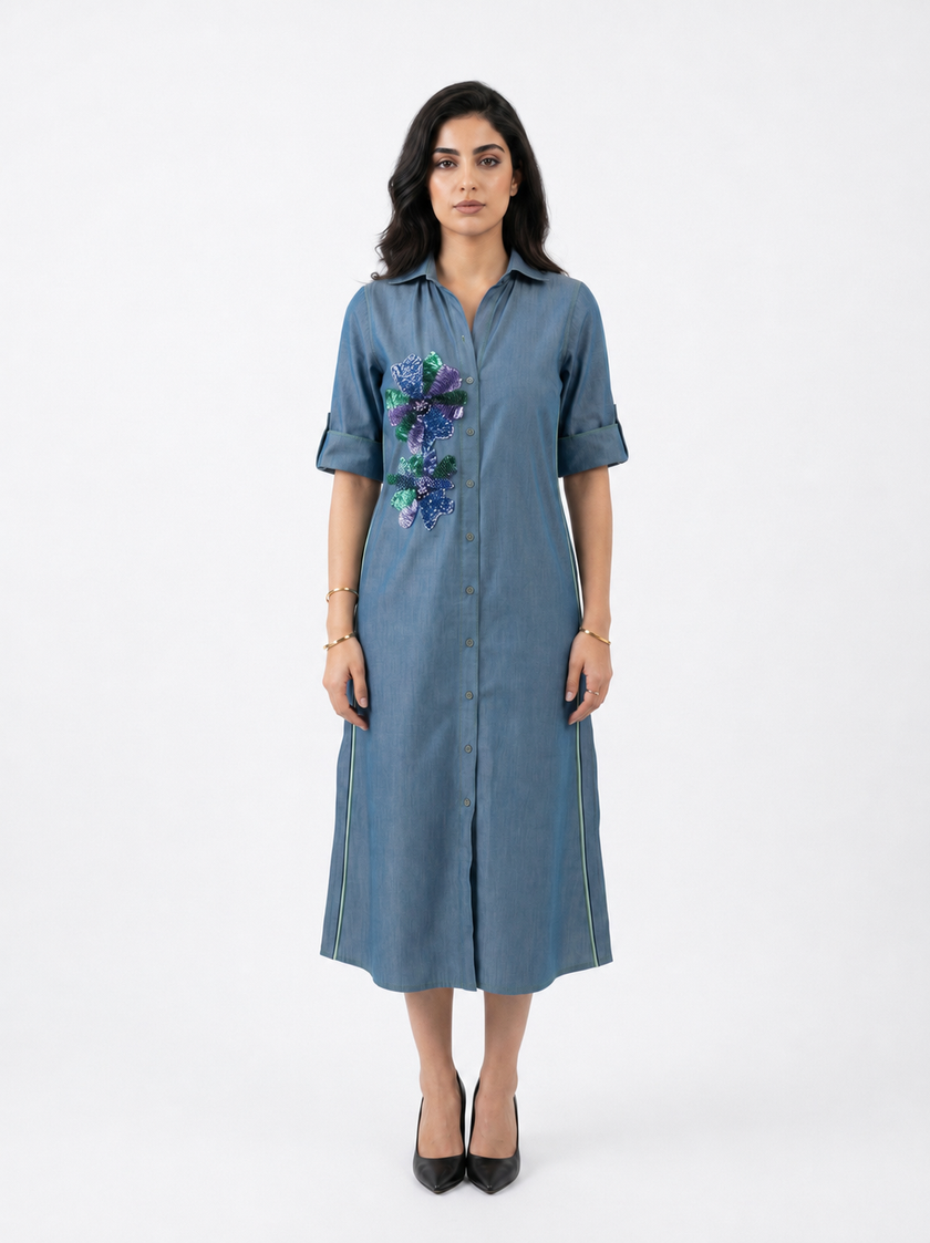 The Indigo Bloom Dress
