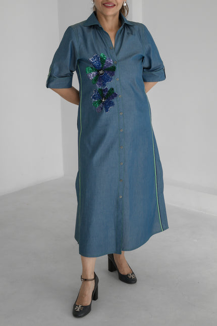 The Indigo Bloom Dress