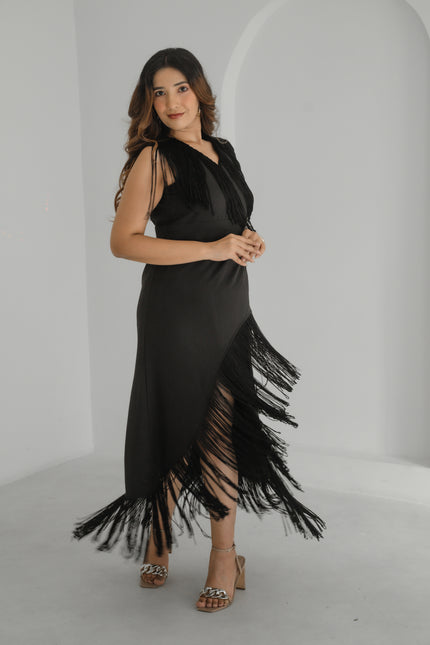 Noir Fringe Dress