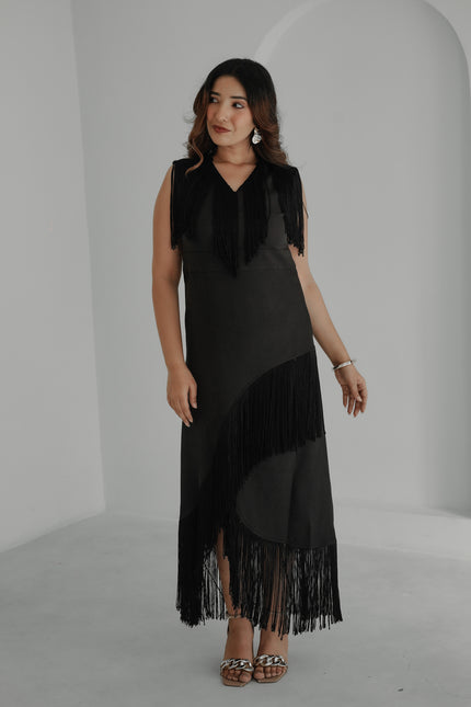 Noir Fringe Dress