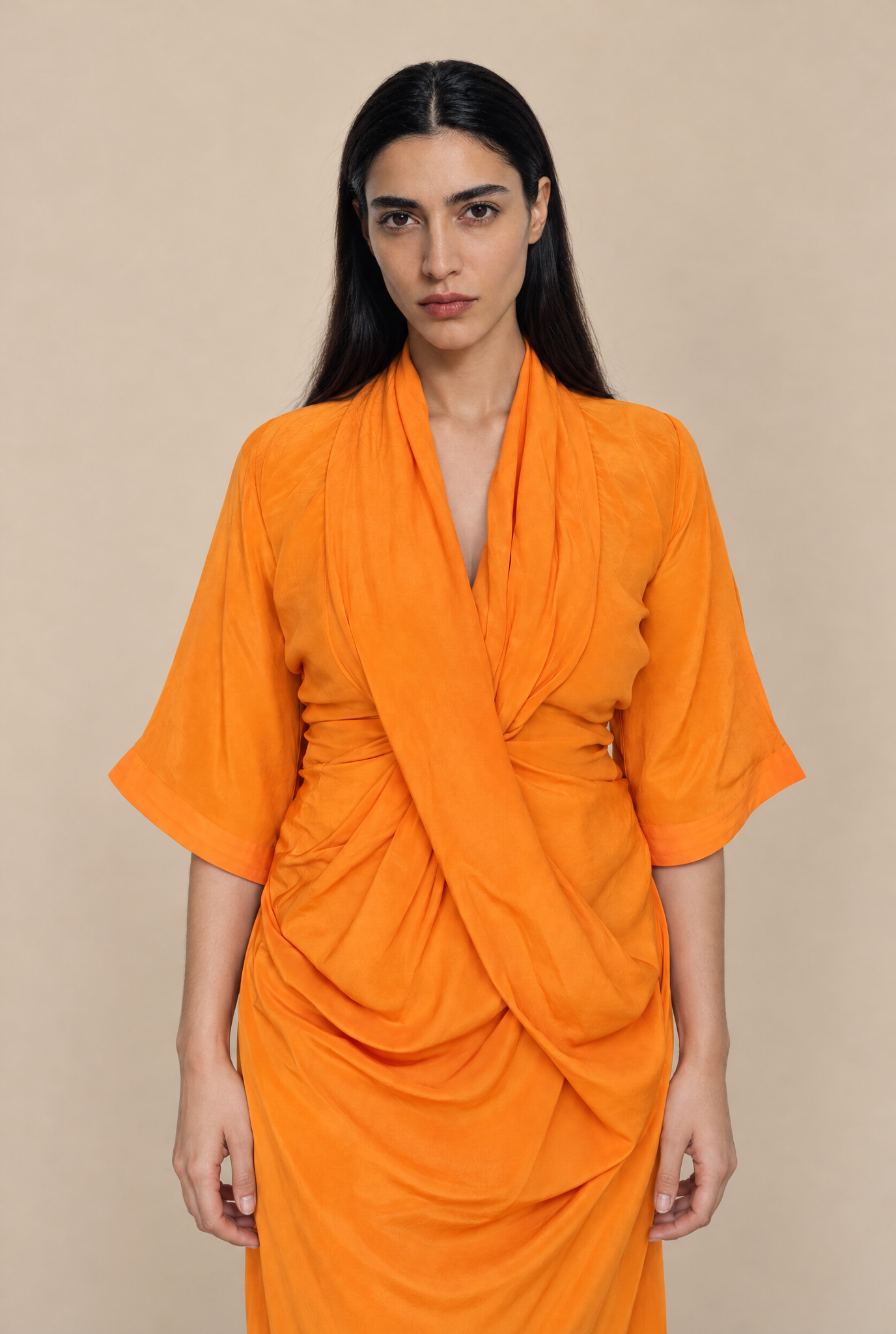 The Saffron Drape Dress