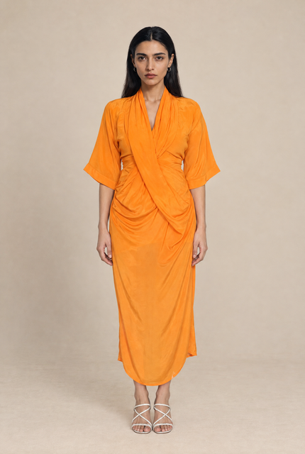 The Saffron Drape Dress