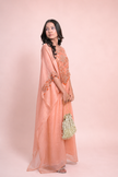 Salmon Tissue Kaftaan & Satin Pants