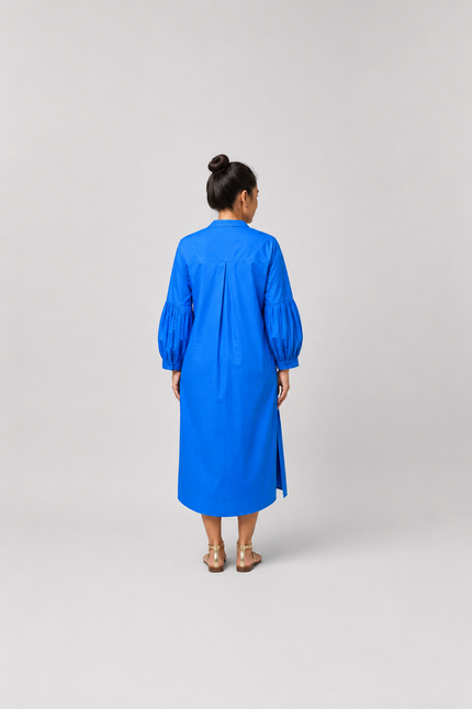 The Patched Cobalt Shirt Dress