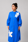 The Patched Cobalt Shirt Dress