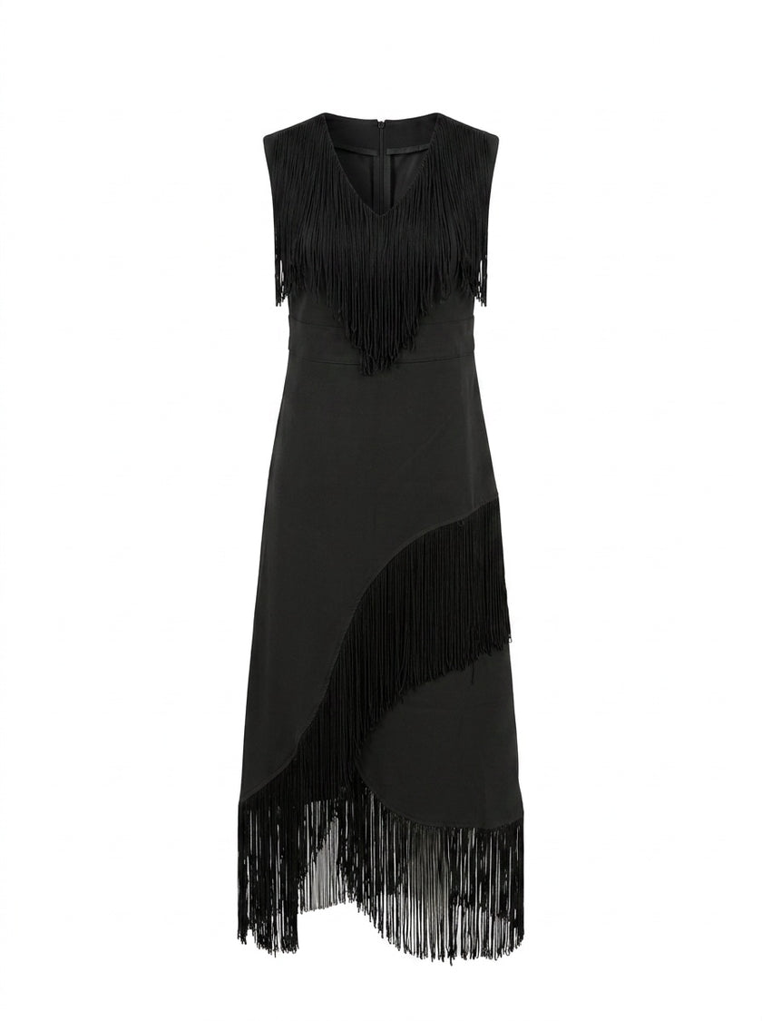 Noir Fringe Dress