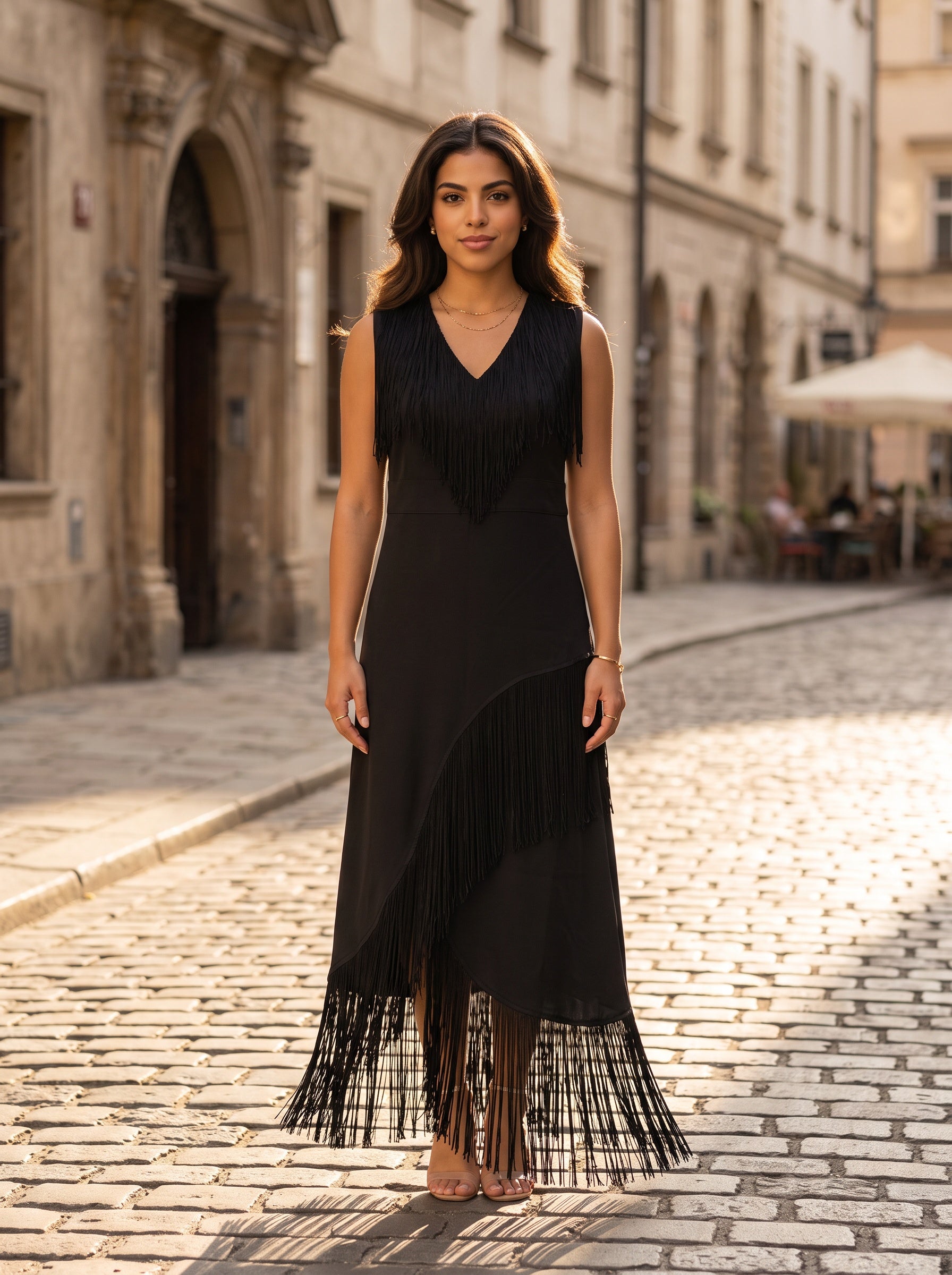 Noir Fringe Dress