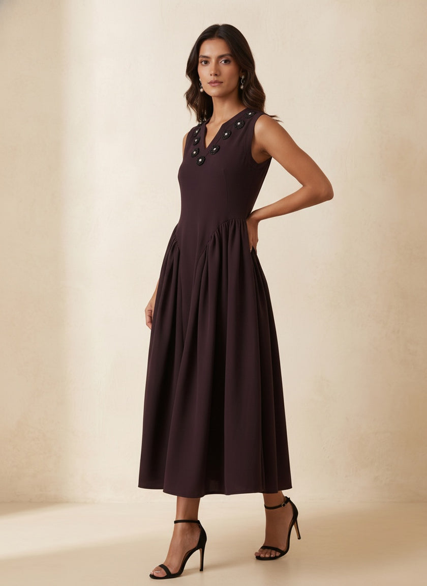 Deep Red Wine Dress